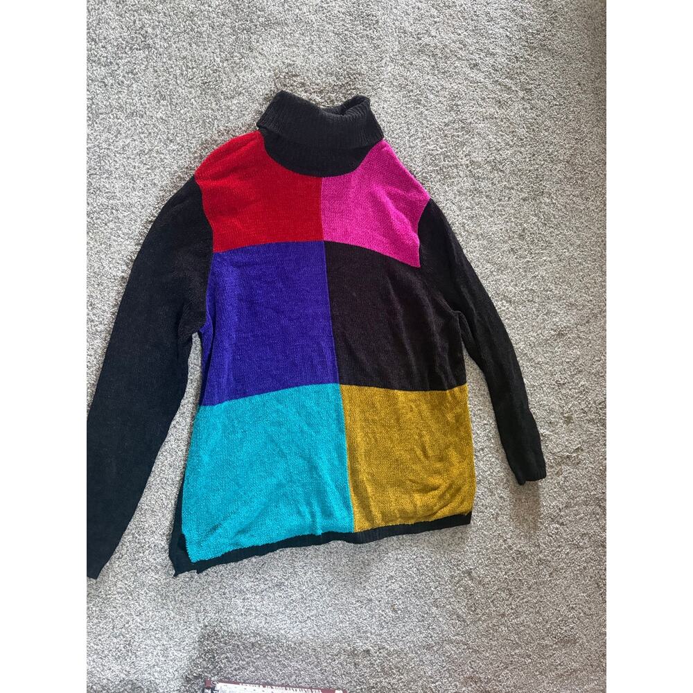 Vintage Extra Point womens 2x colorblock sweater
